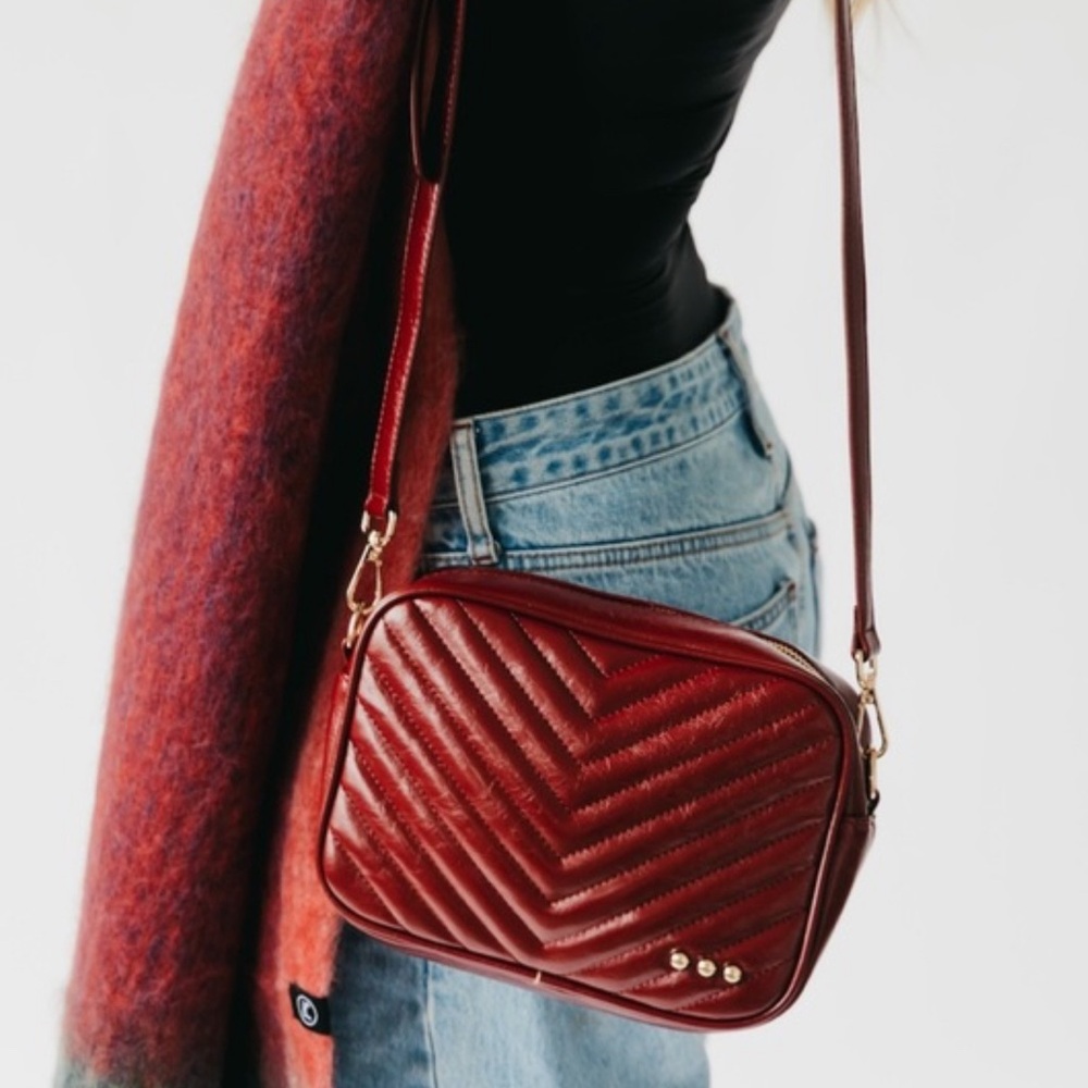 Ruby Quilted Leather Camera Bag (Anthropologie Brand)